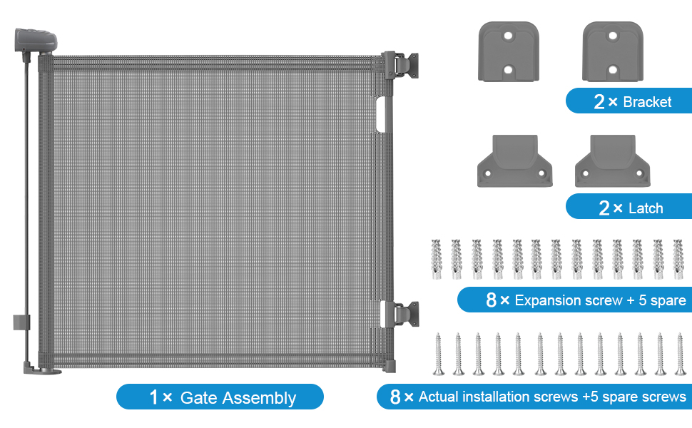 Retractable Stair Gate For Babies and Pets,Autolock Retractable Safety