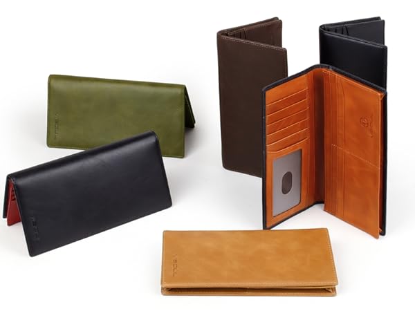 Amazon.com: VISOUL Mens Leather Long Checkbook Bifold