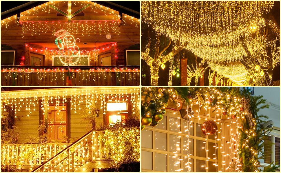 Icicle Lights Outdoor, 660 LED 15M/49ft Icicle Outdoor Christmas Lights