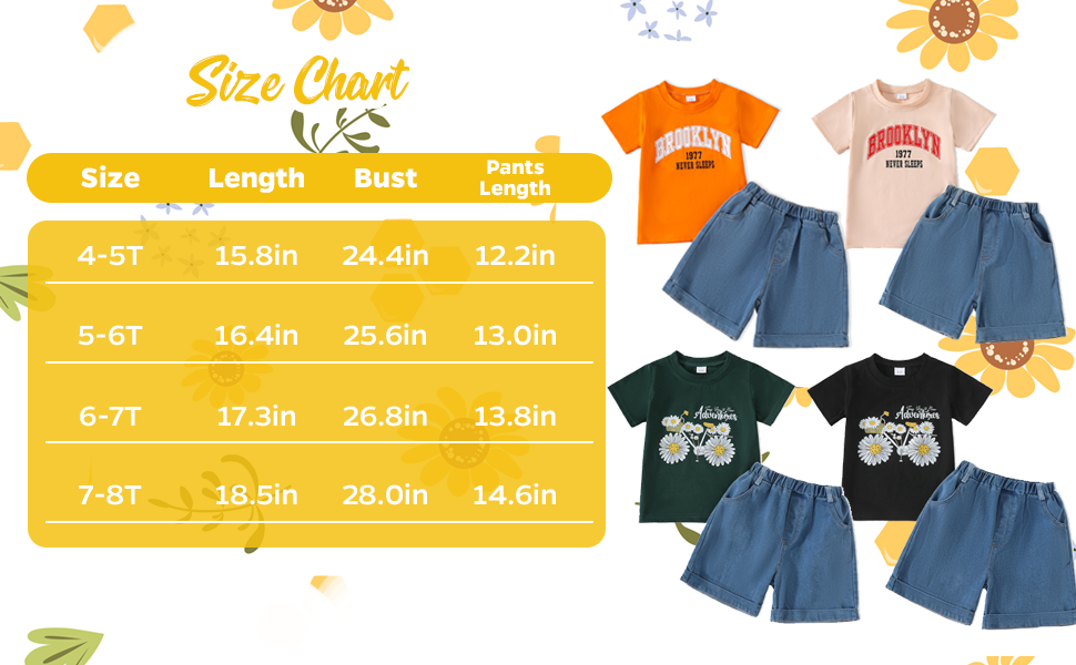 4 5 6 7 t Girls Summer Clothes Set