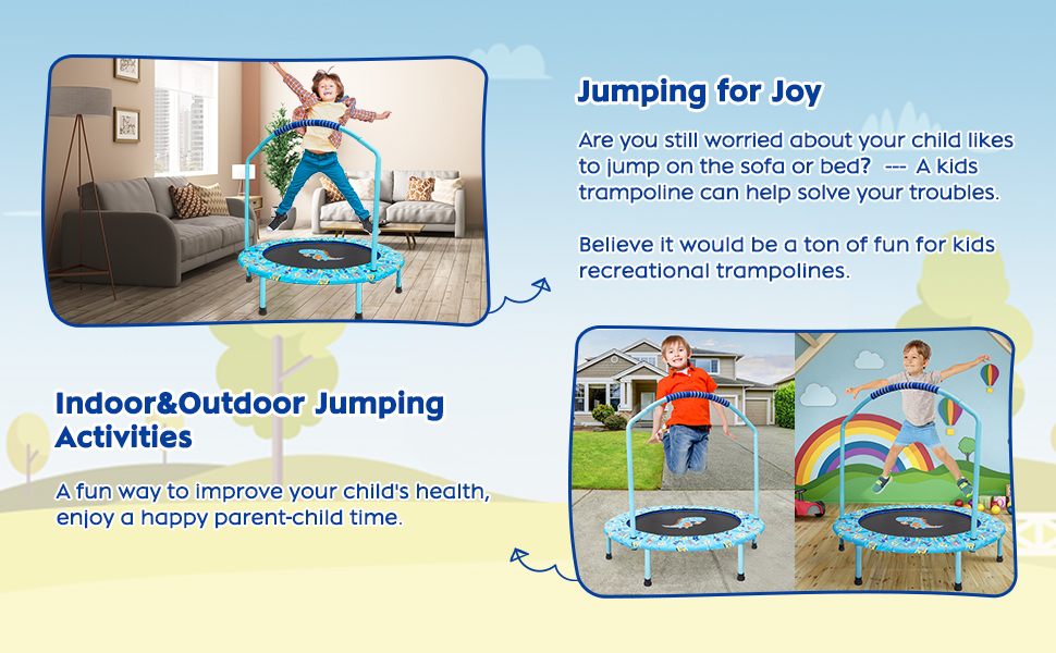 Mini Foldable Trampoline for Kids with Foam Handle,Trampoline for Kids Indoor