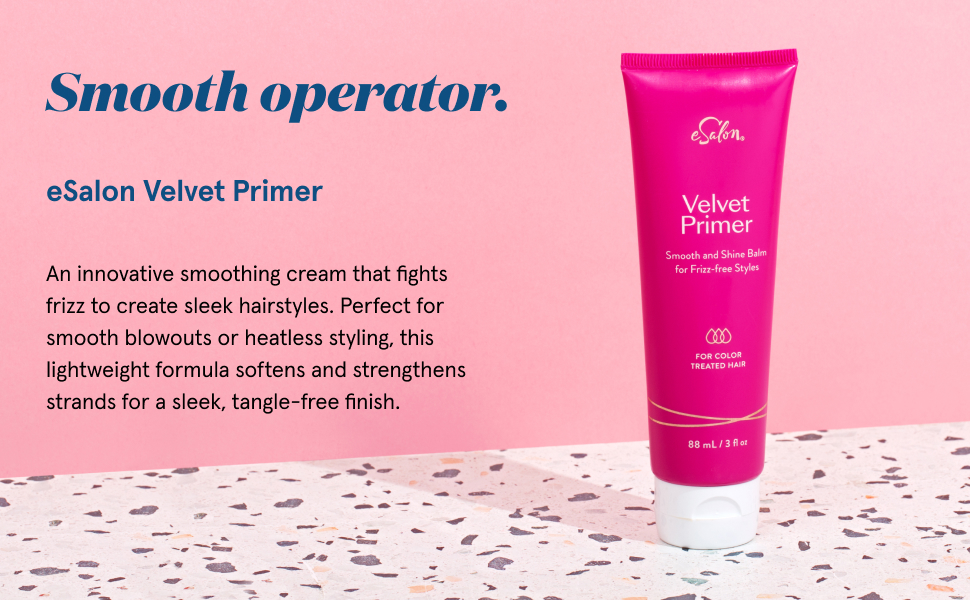Velvet Primer product over a pink background