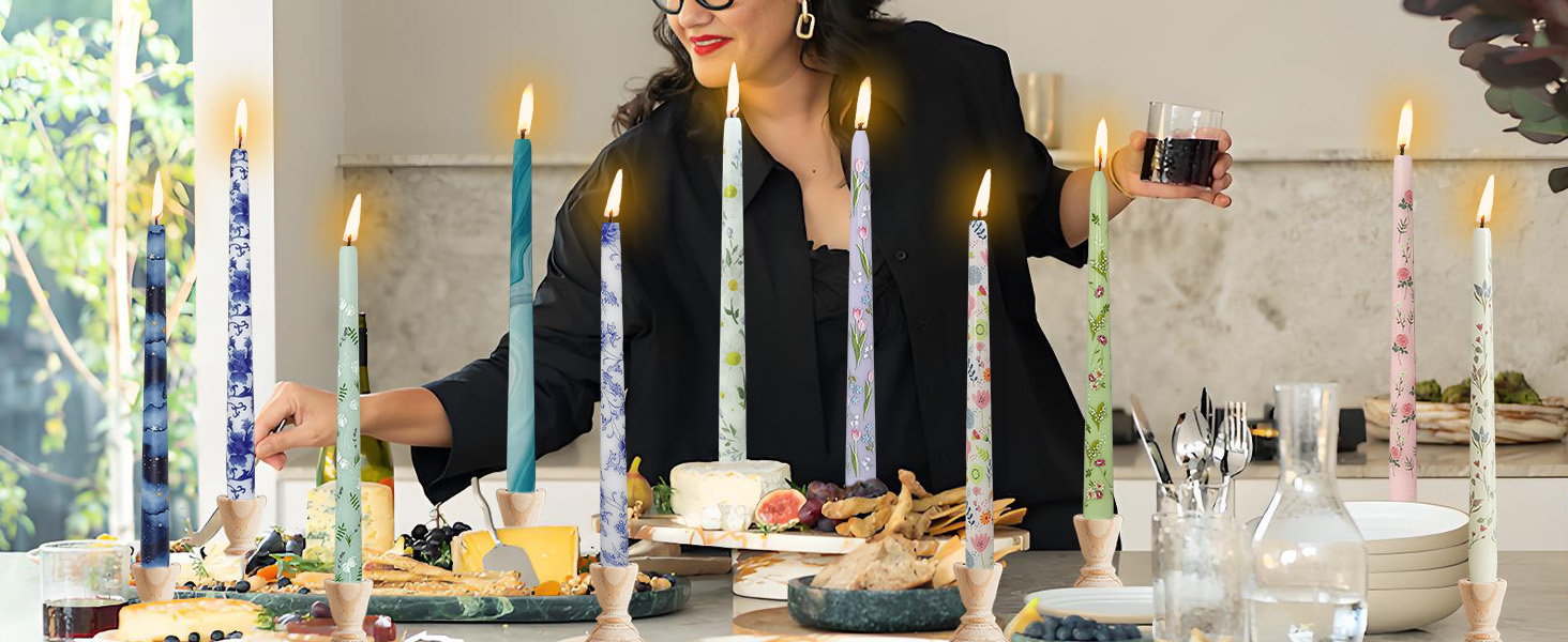 10 inch printed candle