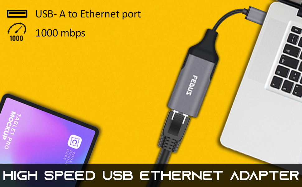FEDUS USB 3.0 to Adapter, USBA to RJ45 Adapter