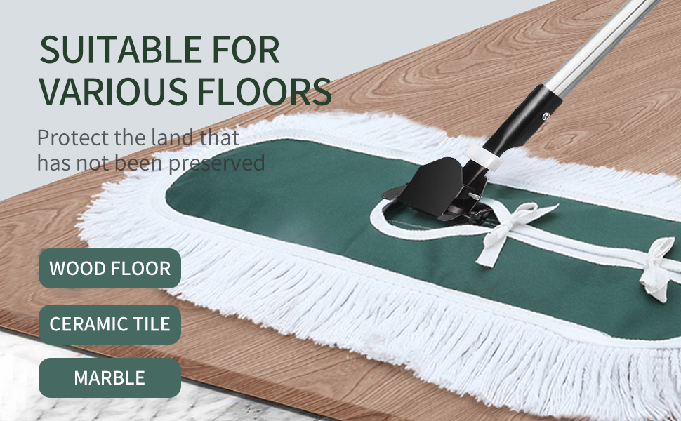 Commercial 36" Dust Mop with Reusable Cotton Head, Heavy