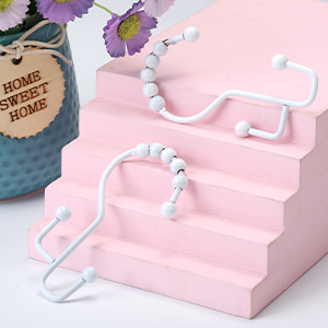 Resistente à ferrugem equilíbrio deslizante anti-queda cortina de chuveiro duplo ganchos anéis