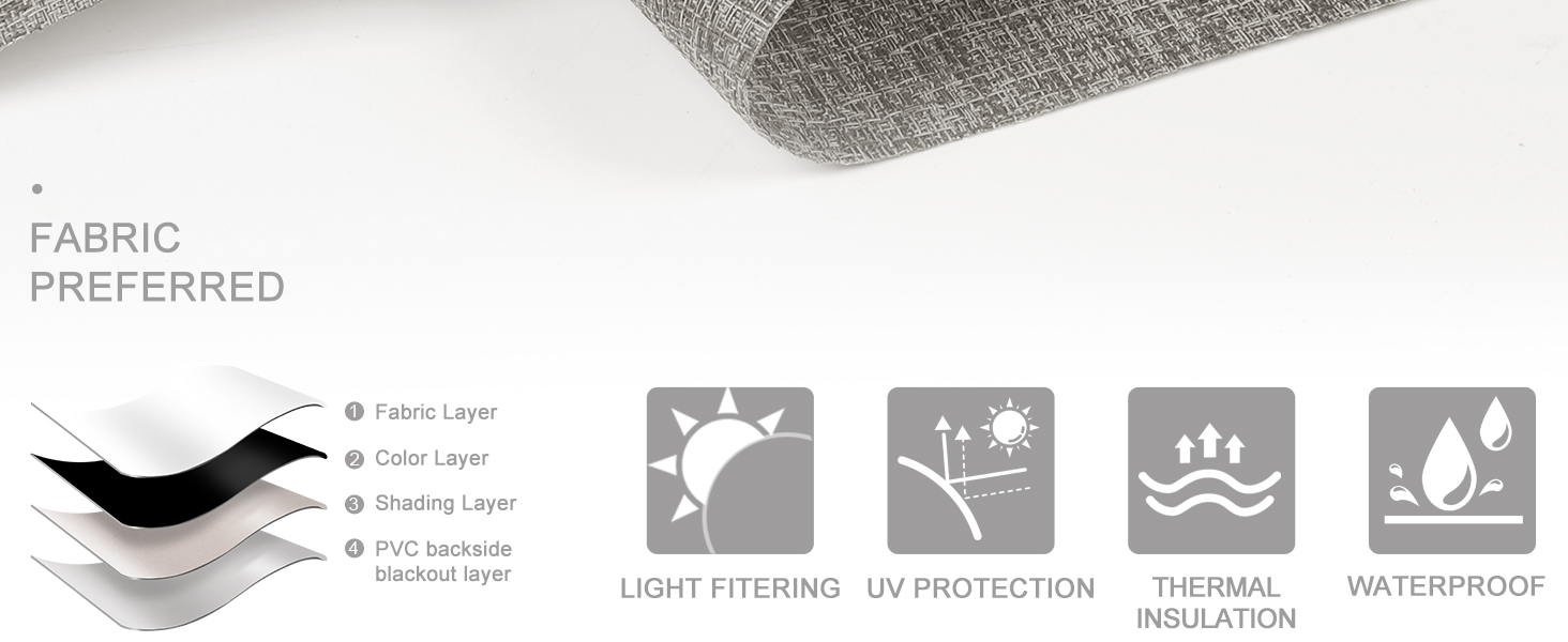 SULUGOOD Light Filtering Roller Shades for Windows 3