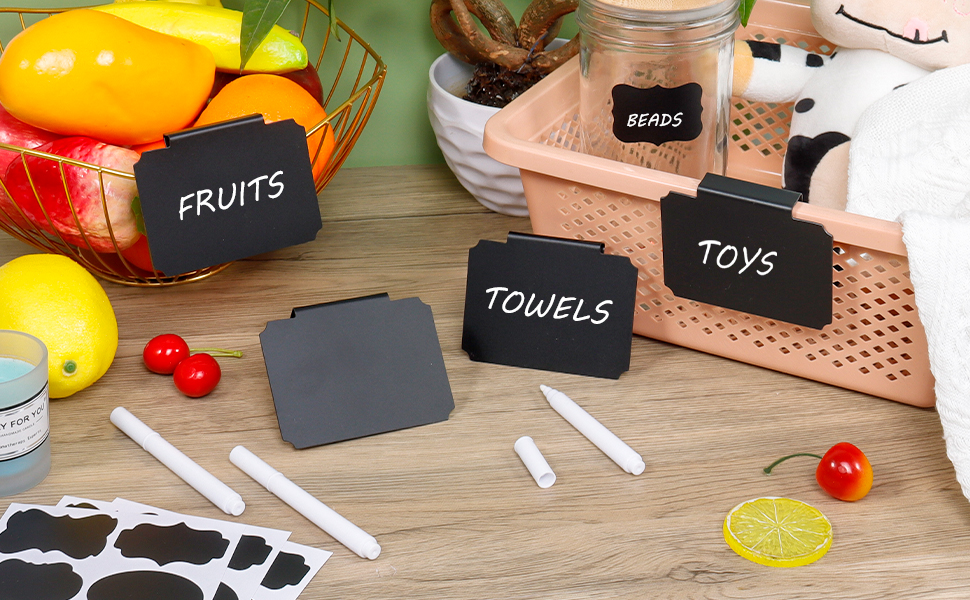 67 Piece Set of Basket Labels Clip On for Storage Bins