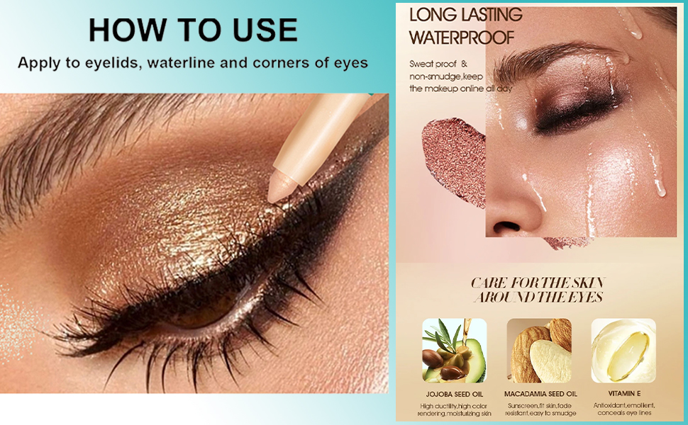 3Pcs Eyeshadow Stick,Professional Makeup Eyeshadow Pencil