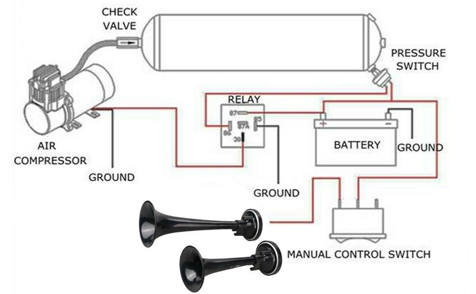 Universal Loud Car Horn,12V 178DB Air Horn, Dual Trumpet Air Horn with