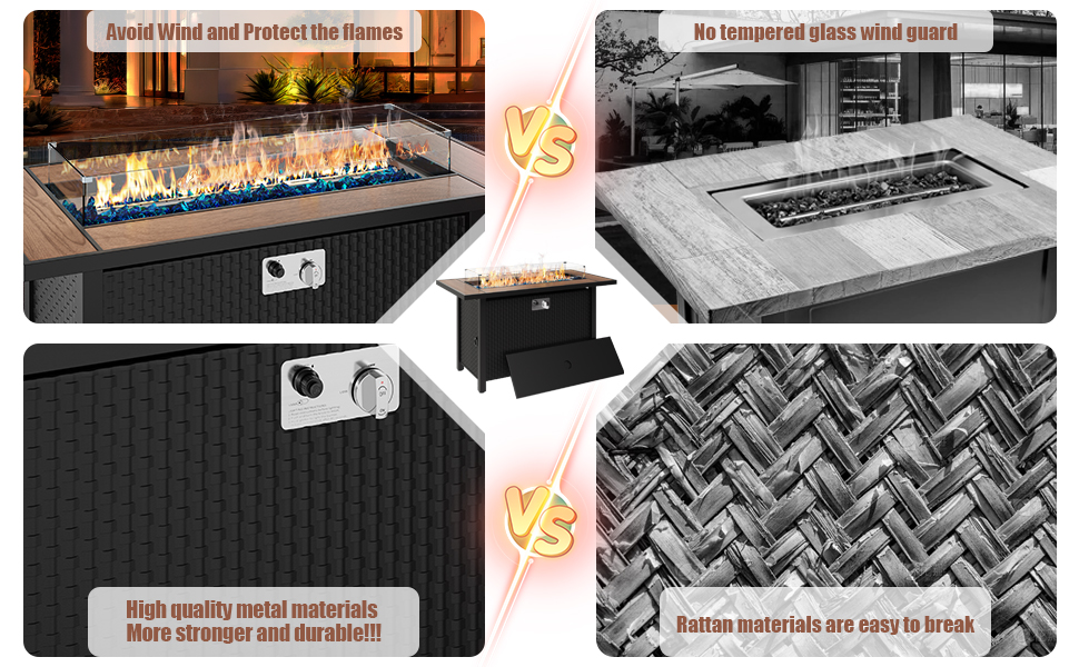 Outdoor 50,000 BTU Steel Gas Fire Pit
