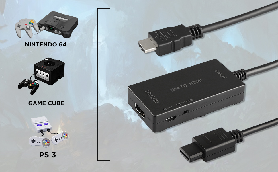 Xahpower N64 to HDMI Adapter Converter, HDMI Link Cable