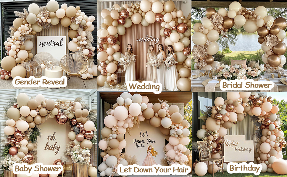 blush cream balloons