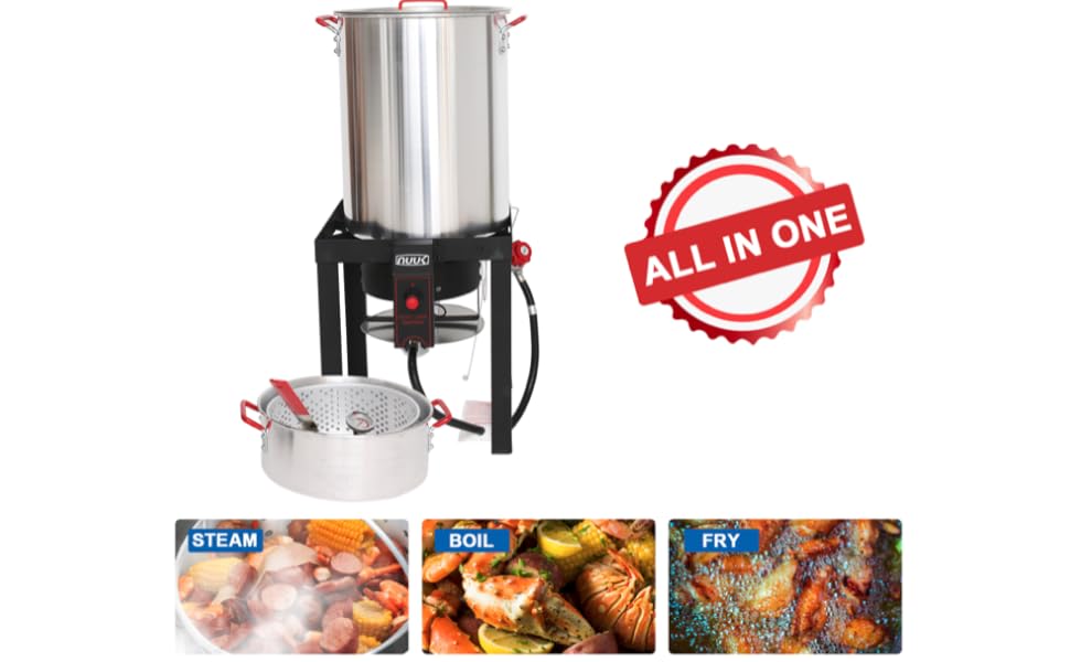 NUUK 30QT Turkey Fryer & 10QT Fish Fryer Combo Kit with CSA