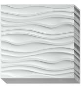 Art3d PVC Wave Board Textured 3D Wall Panels, White, 19.7