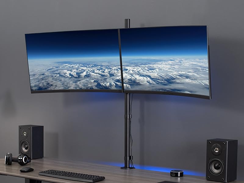 VIVO Dual Monitor Stand Up Desk Mount Extra Tall 39 inch Pole, Fully