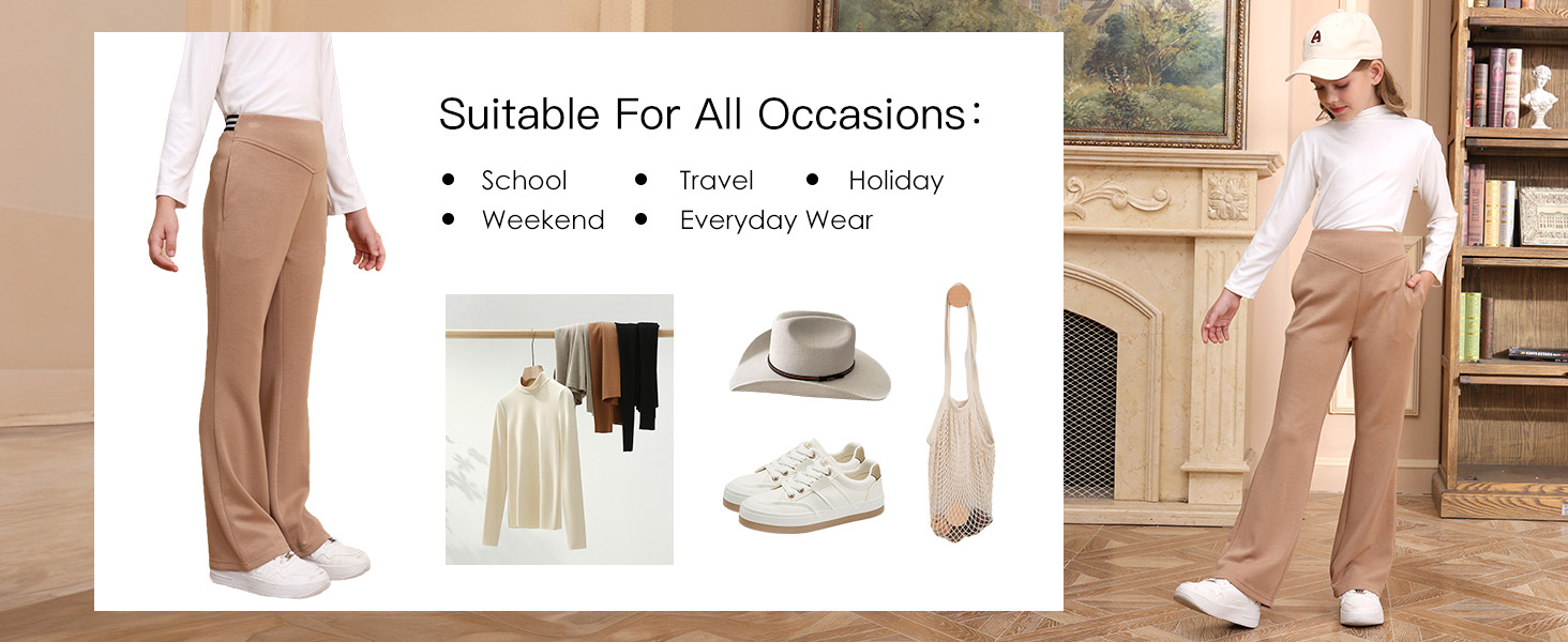 blibean tween girls long pants size 6 7 8 9 10 11 12 13 14 15 years old