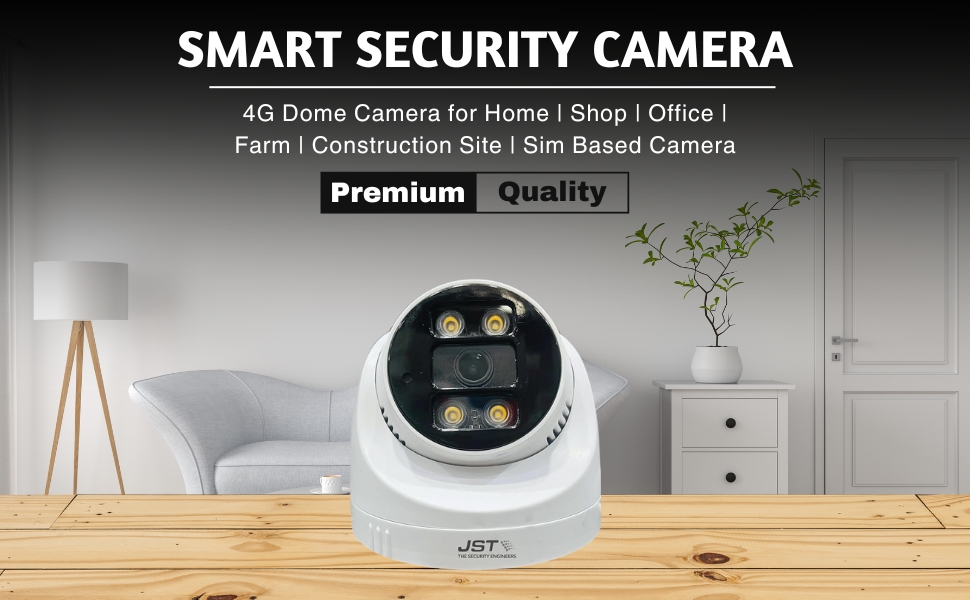 JST THE SECURITY ENGINEERS Smart Security Camera 4G Dome Camera for Home | Shop | Office | Farm | Construction Site | Sim Based Camera JST THE SECURITY ENGINEERS Smart Security Camera 4G Dome Camera for Home | Shop | Office | Farm | Construction Site | Sim Based Camera