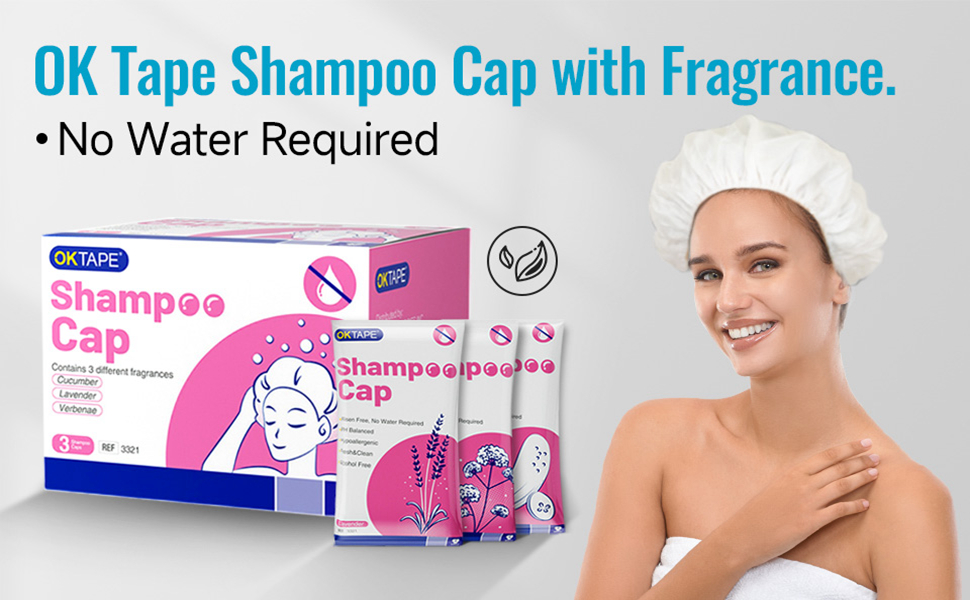 OK TAPE No Water Shampoo Caps (6Pack) Rinse Free