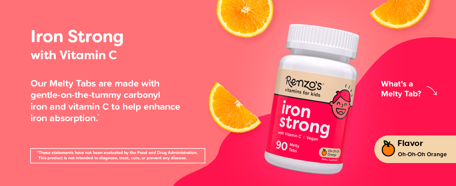 Iron strong is a kids iron supplement containing iron with vitamin C for optimal absorption
