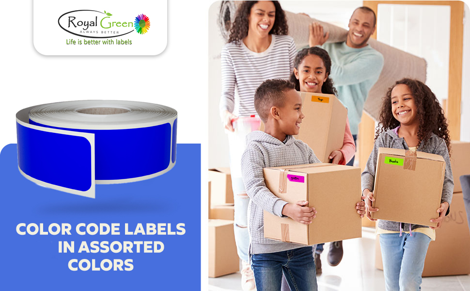 Royal Green Rectangular Colored Sticker 1x3 inch (7.5cm x