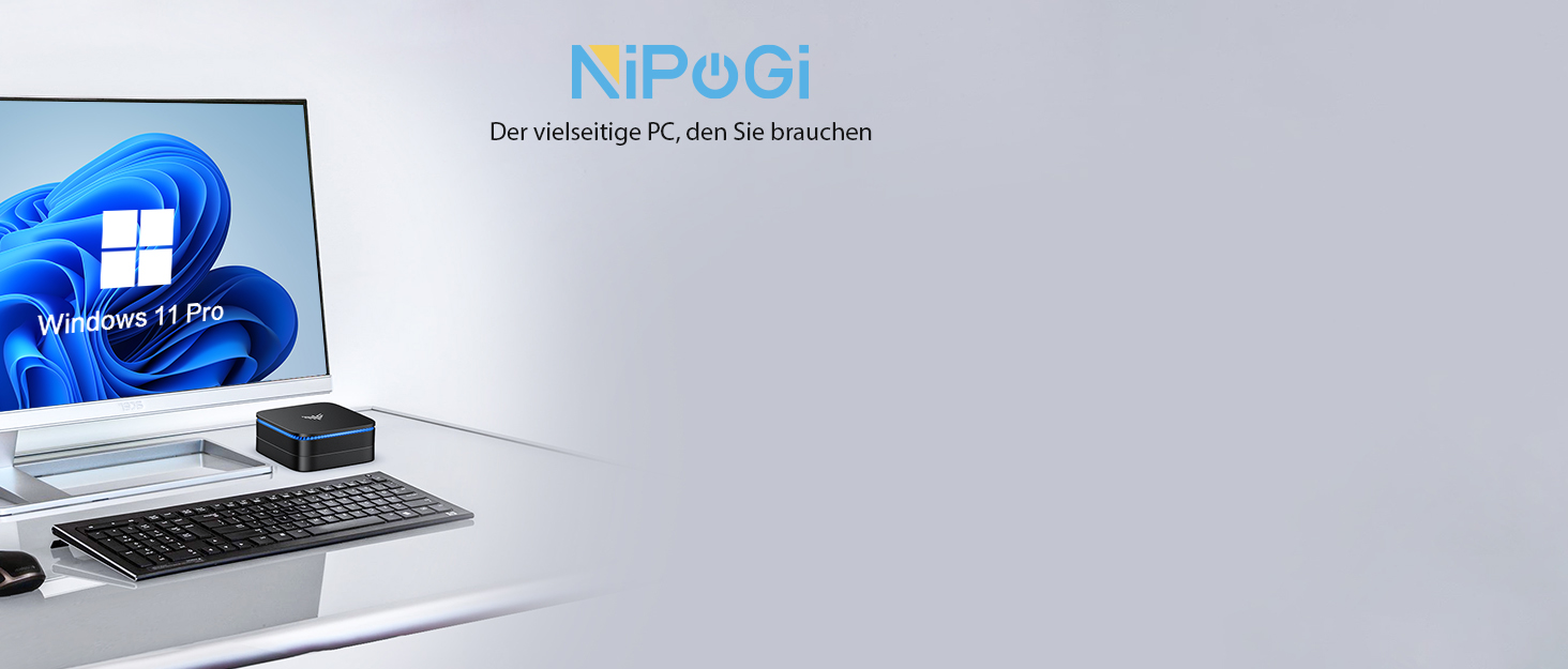 NiPoGi AK1 PRO Mini PC Windows 11, Intel 11. Gen N5105 Mini Computers, 8GB DDR4 256GB ROM Micro