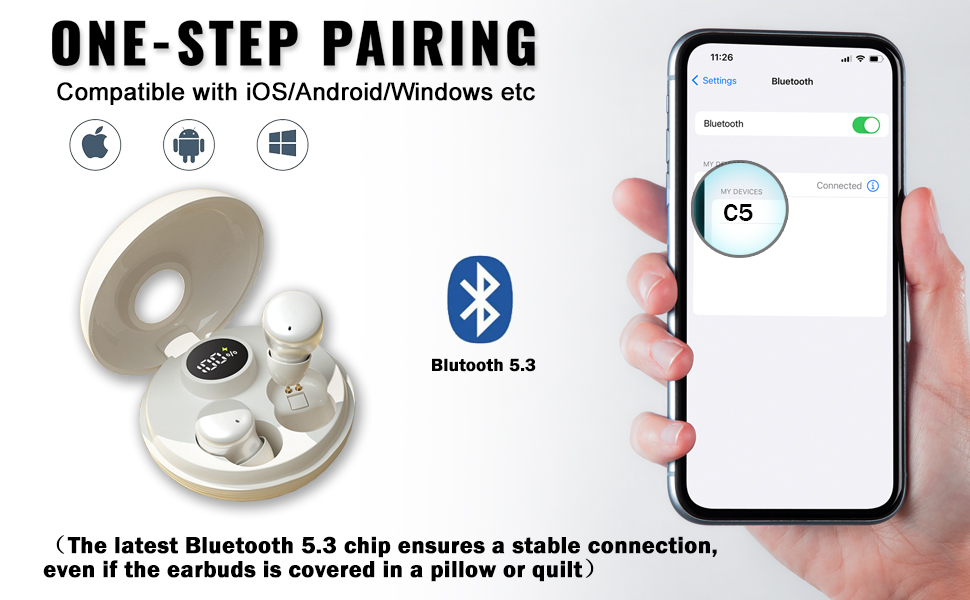 Mini Sleep Earbuds Invisible Bluetooth Earbuds for Side