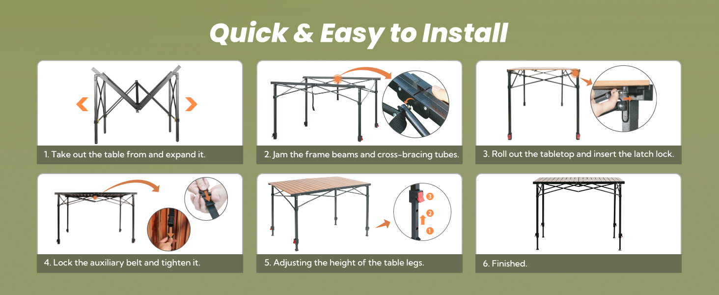 camping table adjustable