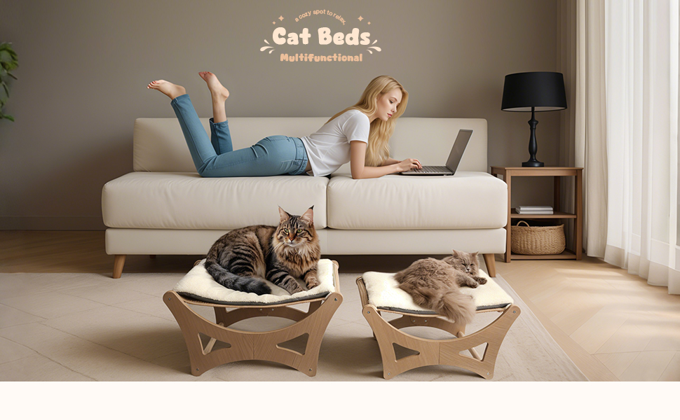 GreenPetopia Cat Hammock Bed with Sisal Scratching Mat