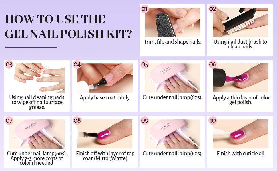 gel nail polish kit with uv light