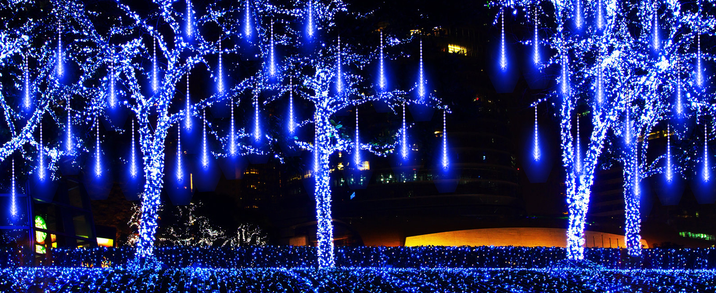 Aluan Christmas Lights Outdoor Meteor Shower Rain Lights