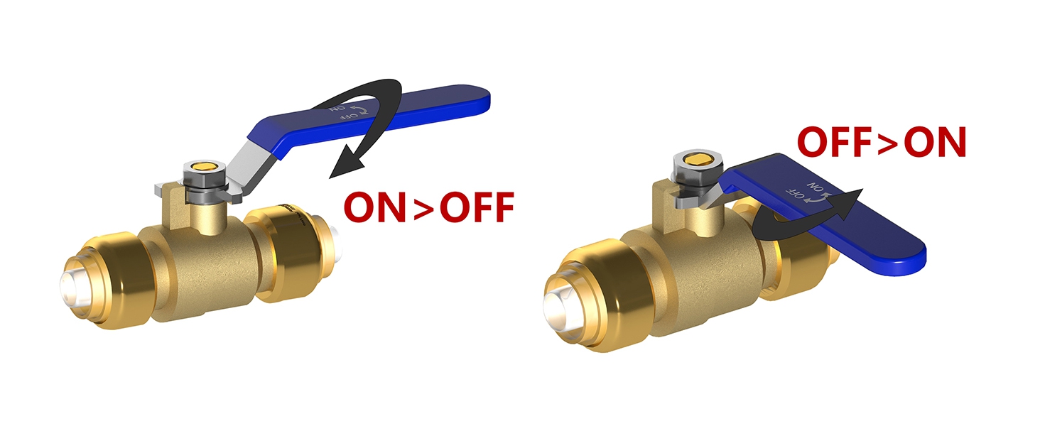 Hourleey 2 Pieces 1/2 Inch PushFit Full Port Ball Valve