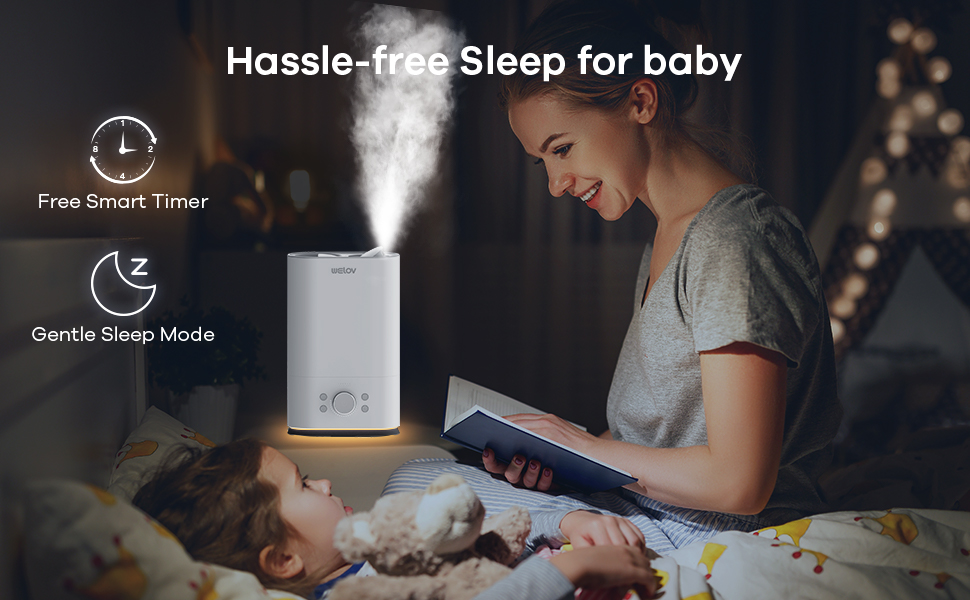WELOV 6L Humidifier for Bedroom, Cool Mist Room Humidifiers, Quiet Humidifier