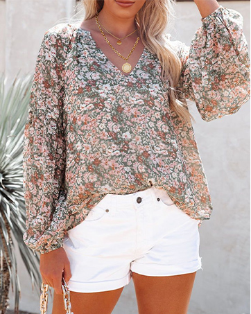 floral blouse for women