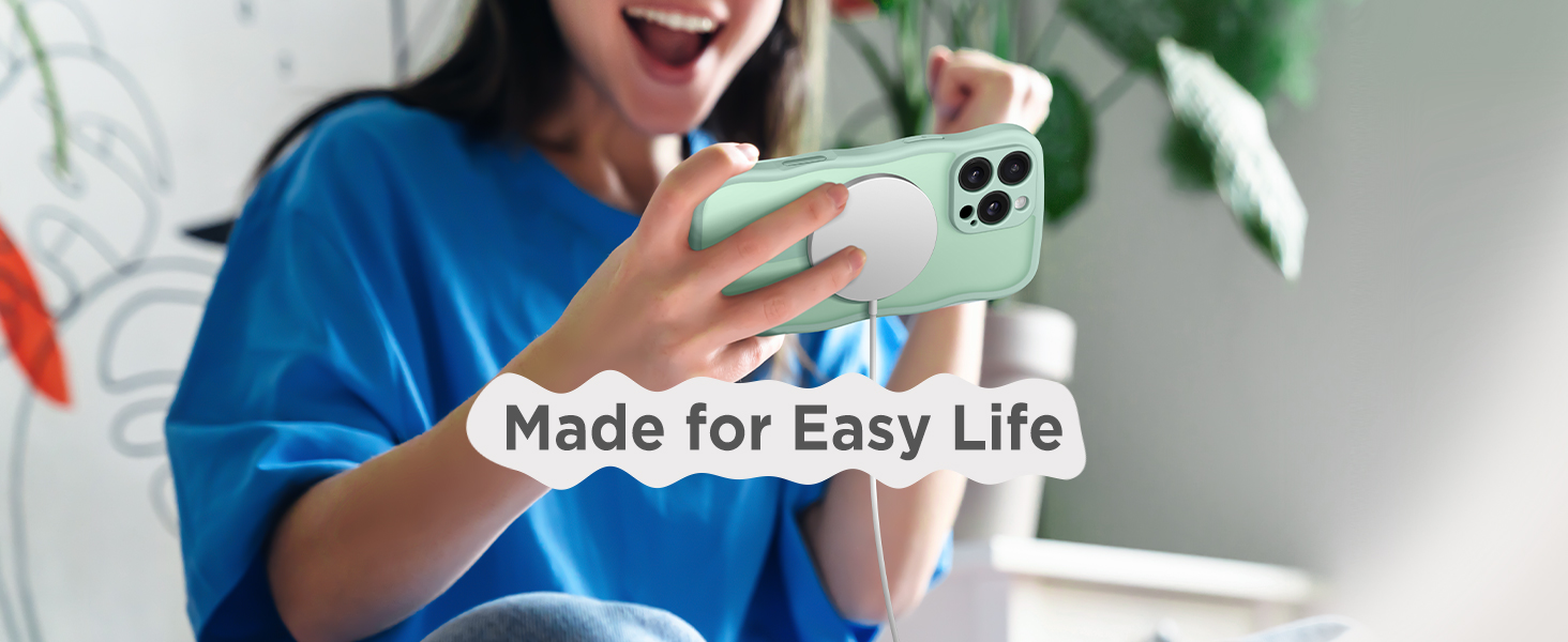 Case iPhone 16 Pro Cute Curly Wave Edge Exquisite Phone Cover Stylish Durable TPU Protective