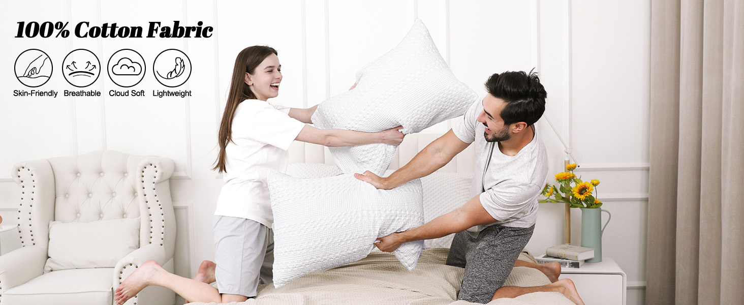 cotton waffle pillow shams