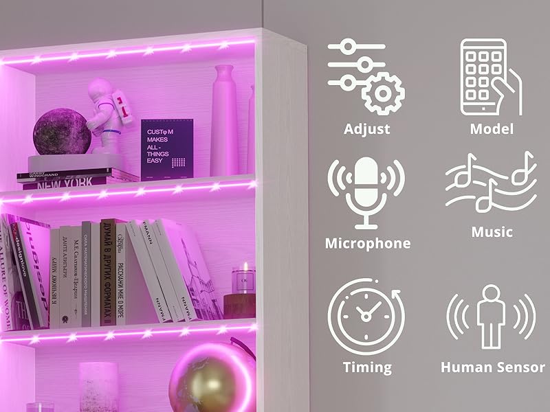 bookcase with door and led