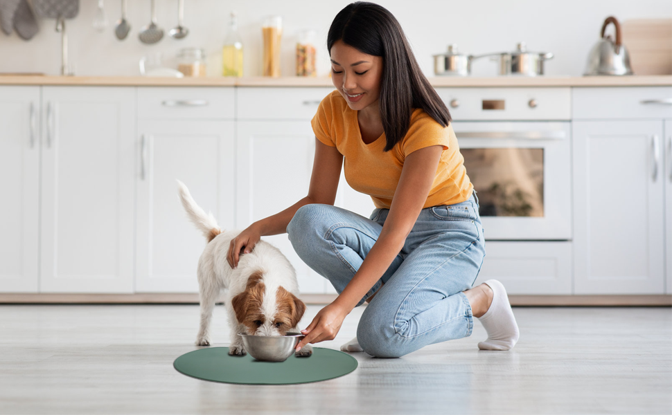 KVK Cat Food Mat Food Grade Silicone 2 Pack Non Slip Food