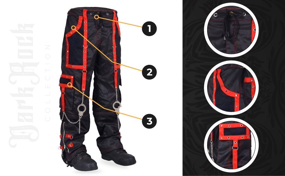 Amazon.com: Gothic Men's Bondage Gothic Cyber Pant Chain