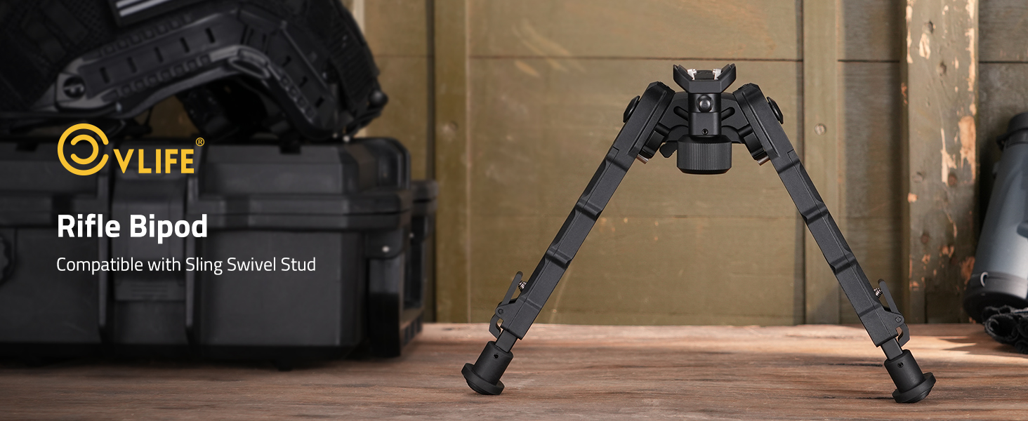 Compatible with sling swivel stud - CVLIFE Bipods for Rifles Tiltable Swivel Rifle Bipod