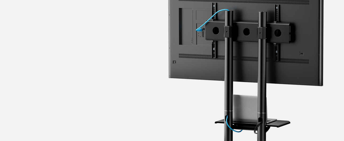 HUANUO TV Stand with Power Outlet, Rolling TV Stand for 32