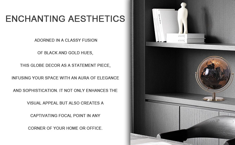 WFLWLHH Decorative World Globe with Metal Stand, World