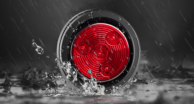 2inch red round side marker light clearance lights