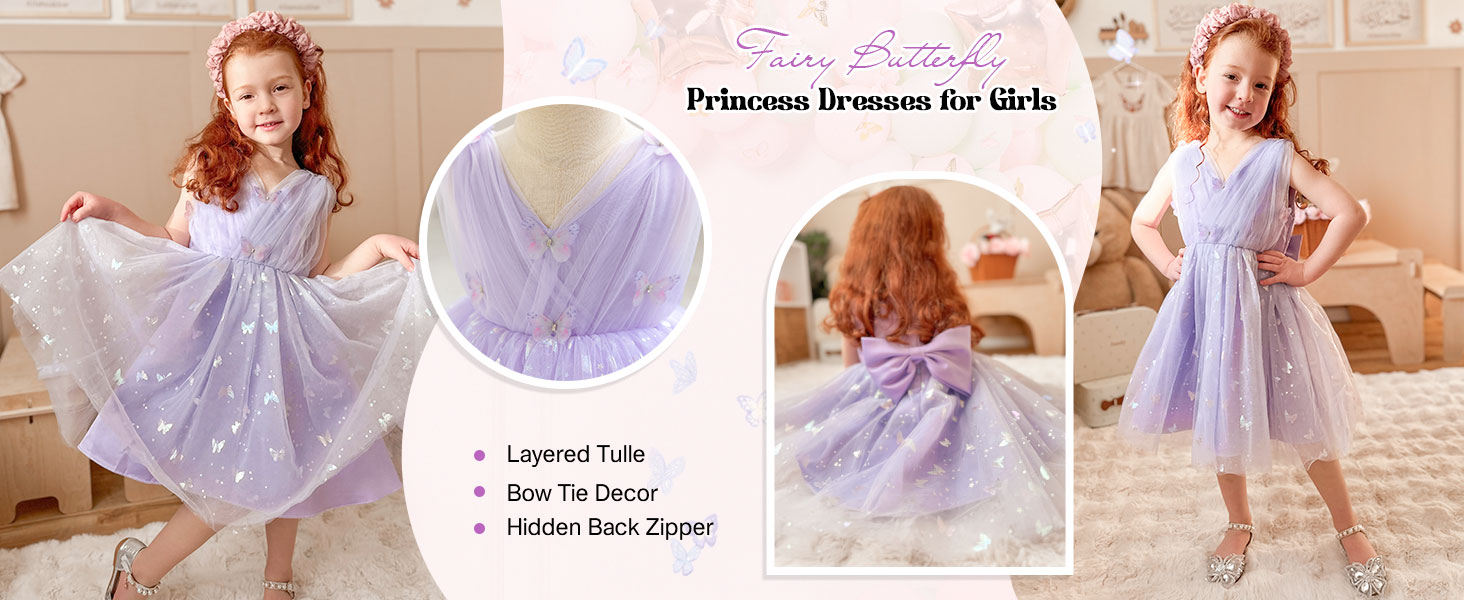 Toddler Girls Butterfly Birthday Dresses
