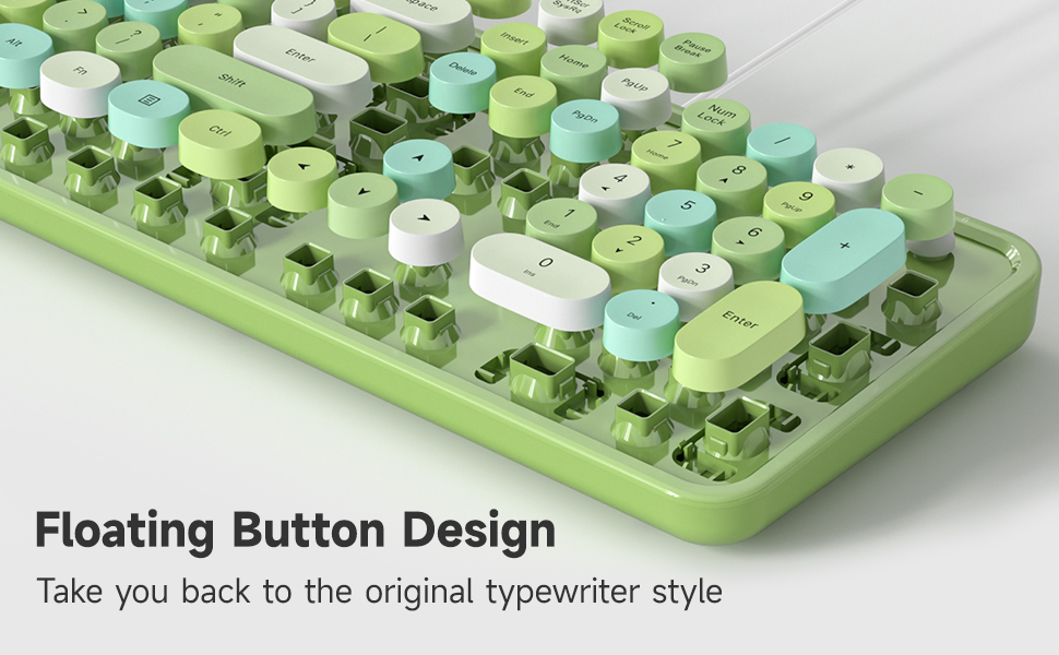 Dilter Wired Keyboard, 104 Keys FullSized Typewriter Keyboards, USB Plug and Play