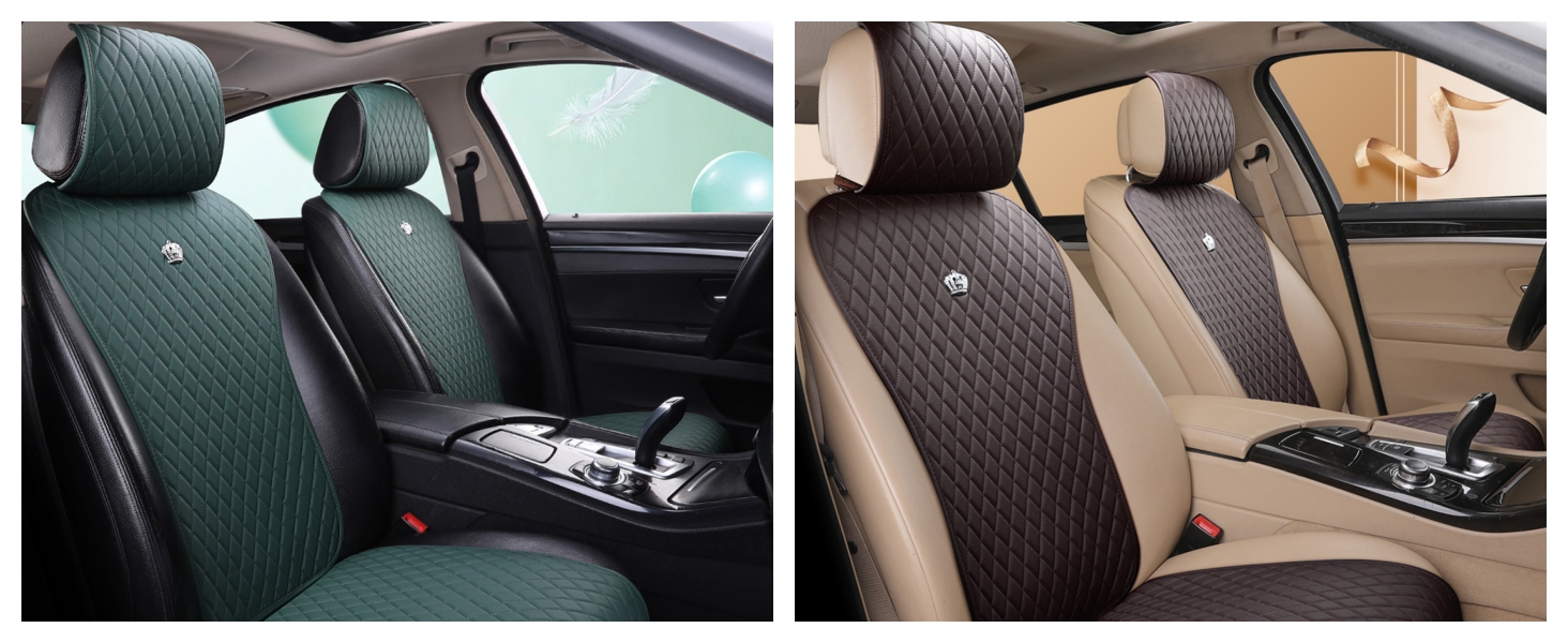 Red Rain Army Green Seat Covers Universal Leather Seat