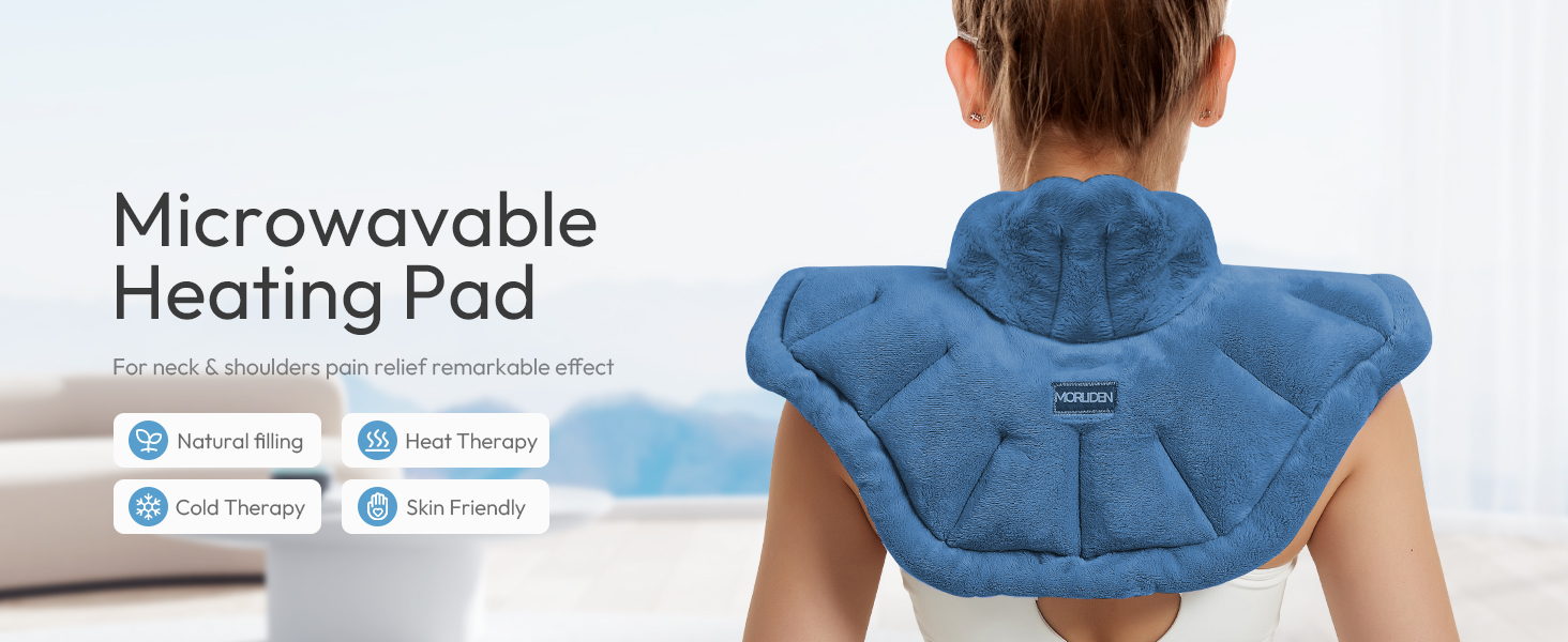 Microwavable Heated Neck Wrap Warmer and Shoulder Heating Pad Microwave, Weighted