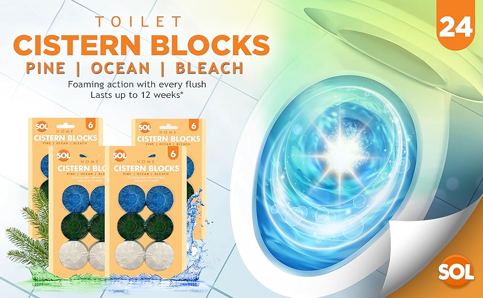 24pk Toilet Fresheners Total Toilet Cleaner for Cistern Toilet Bowl