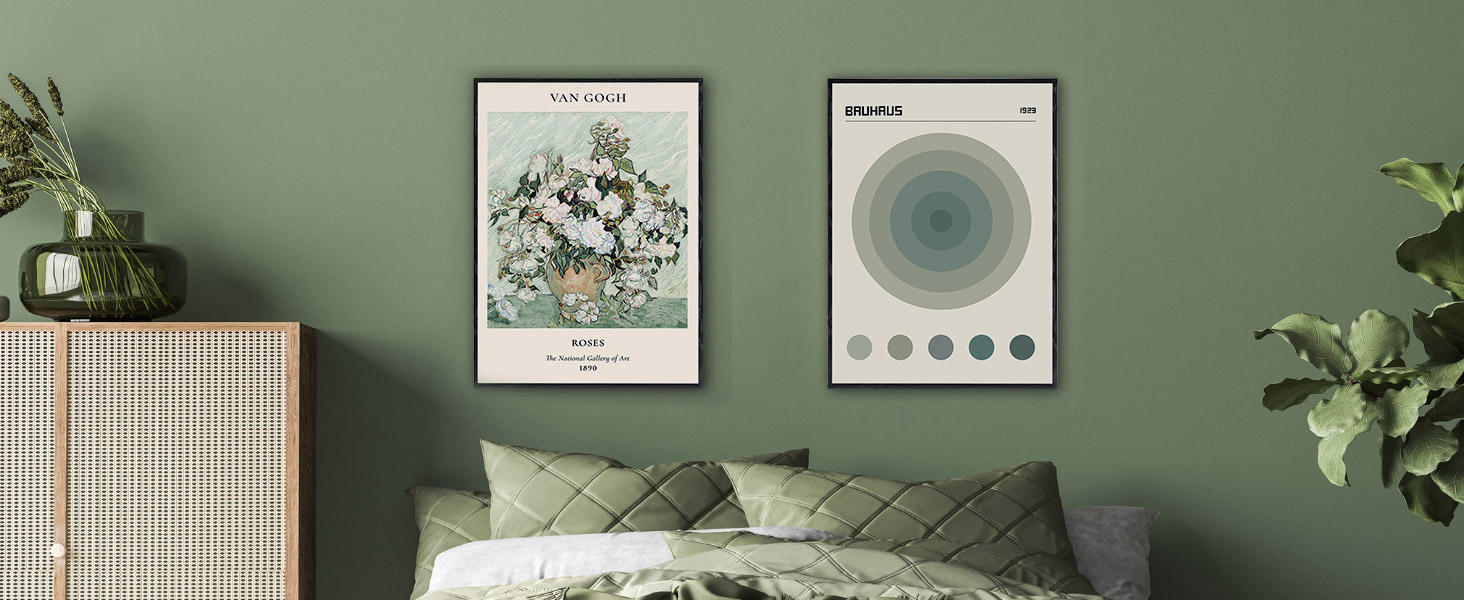 Foduuo Framed Canvas Wall Art for Living Room Bedroom Decor, Vintage Painting Poster Farmhouse