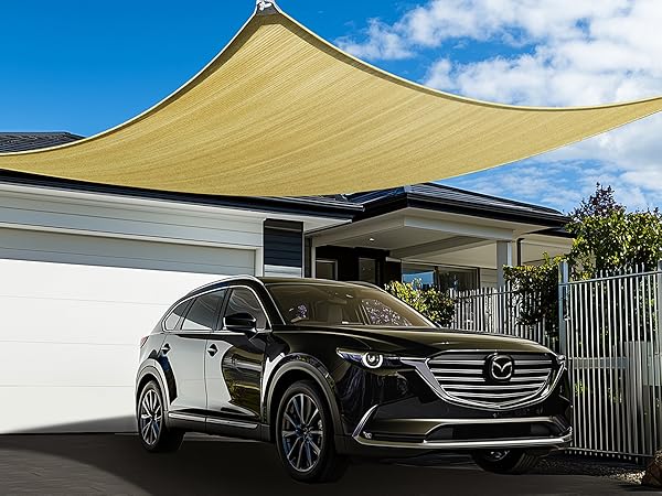 Amazon.com : Amgo 20' x 20' Grey Square Super Ring Sun Shade